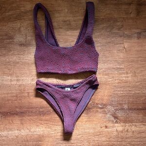 Mollusk Textured Purple Bikini Set